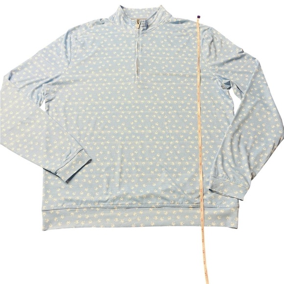 JOHNNIE-O MEN’S LIGHT BLUE PALM PRINT 1/4 ZIP PULLOVER SURF SWIM TOP SIZE MEDIUM - Picture 9 of 9